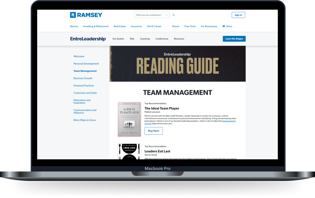 EntreLeadership Reading Guide
